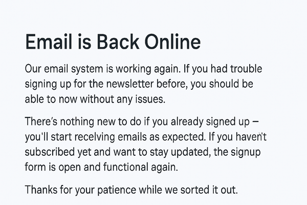 Email is Back Online